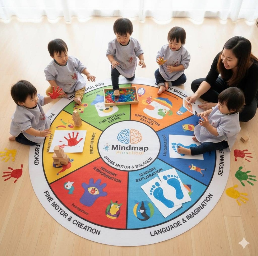 Children exploring the Mindmap activity learning mat